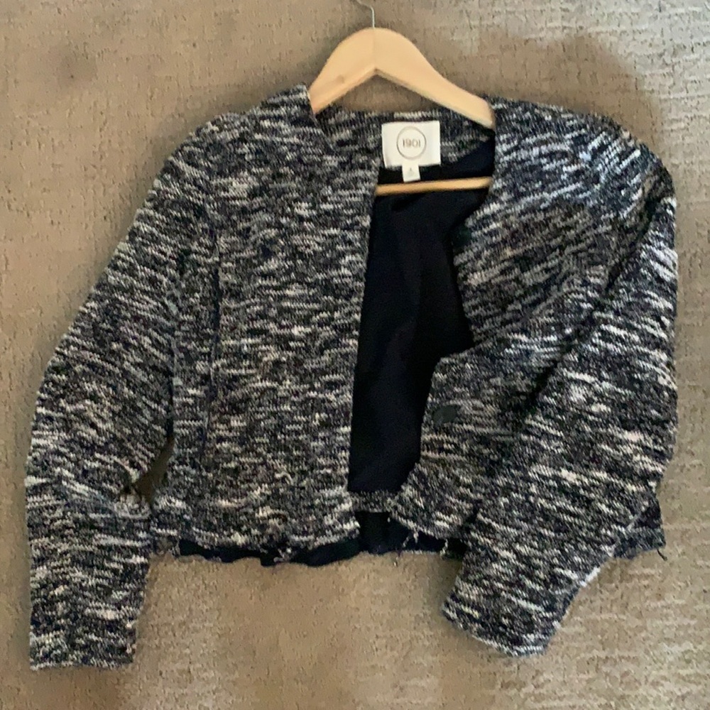 1901 Blue Tweed Jacket with Frayed Edges
